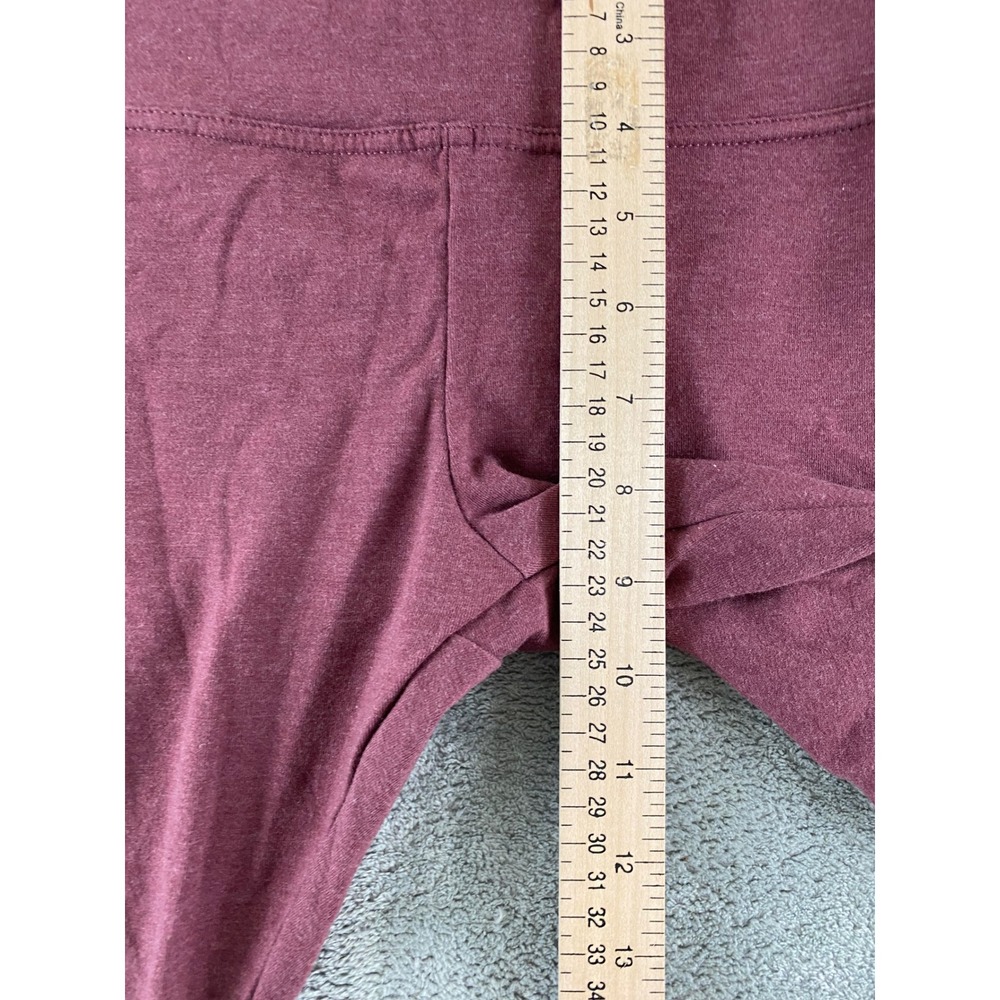 Balance Collection Womens Burgundy Lotus Graphic High Waisted Leggings Size S - Picture 11 of 13